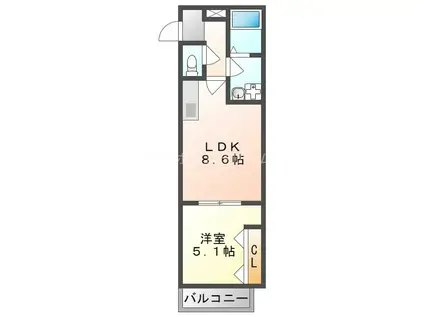 アート門真本町(1LDK/3階)の間取り写真