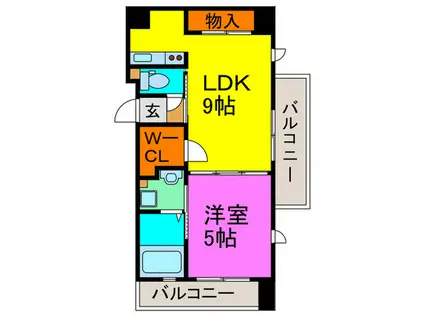 ルグラン弐番館(1LDK/5階)の間取り写真