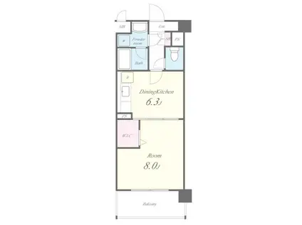 サンライズ北条(1DK/2階)の間取り写真