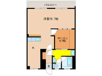 丸吉ビル(ワンルーム/3階)の間取り写真