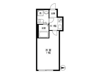 ハピテラス東四ツ木(1K/1階)の間取り写真