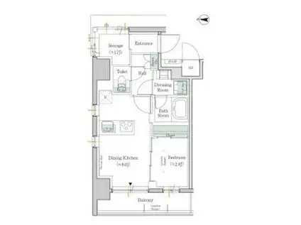 ワンルーフレジデンス錦糸町(1SLDK/3階)の間取り写真