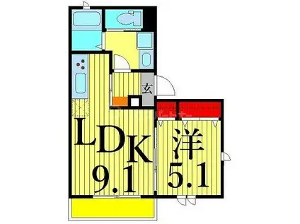 MAISON DE SANTE(1LDK/2階)の間取り写真