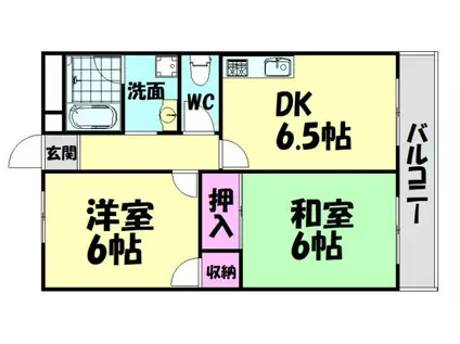 モアクレストナカノ(2DK/2階)の間取り写真