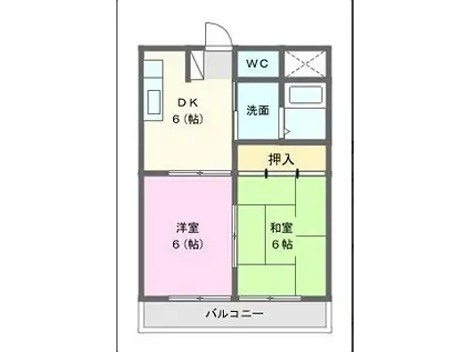 高丘ハイツ(2DK/3階)の間取り写真