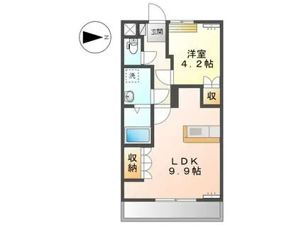 ラメール(1LDK/1階)の間取り写真