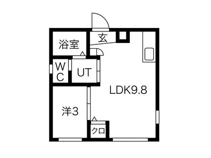 CERES岩塚駅前A棟(1LDK/3階)の間取り写真