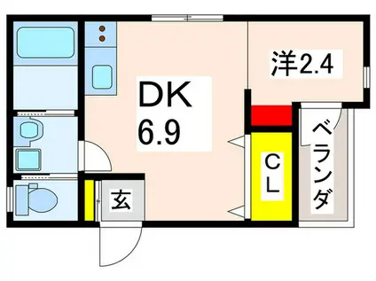 レイディエンス久里浜シーサイド(1DK/3階)の間取り写真