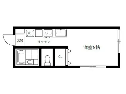 ドルチェ笹塚(1K/1階)の間取り写真