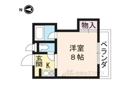 リビエール藤尾(ワンルーム/2階)の間取り写真