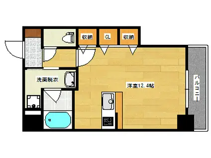 ウイング城南通(ワンルーム/11階)の間取り写真