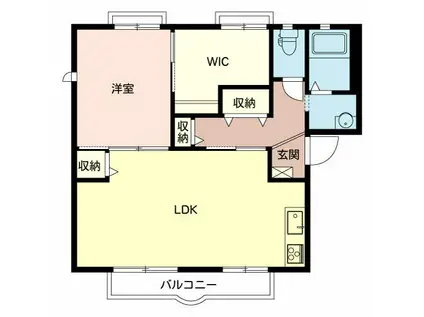 セントラルヴィラI・II(1LDK/2階)の間取り写真