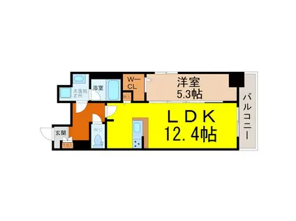 パークゲート栄白川(1LDK/7階)の間取り写真