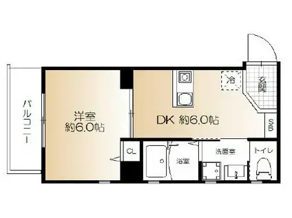 サンシャイン東雲(1DK/2階)の間取り写真