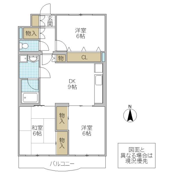 プラムマンション(3DK/2階)の間取り写真