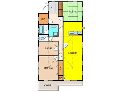 フレグランス八王子(3LDK/2階)の間取り写真