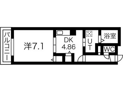 ブレスコート新金岡III(1DK/4階)の間取り写真