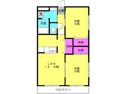 エクセル ピア(2LDK/3階)の間取り写真