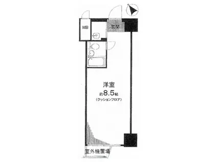 アルベルゴ乃木坂(ワンルーム/10階)の間取り写真