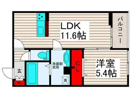 BLUMENLIED(1LDK/2階)の間取り写真