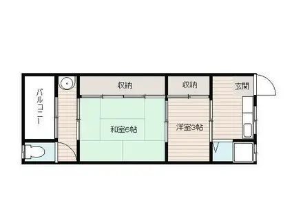 満仲荘(2K/2階)の間取り写真