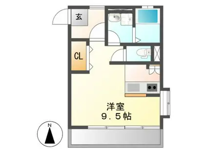 錦コーポラス(1K/2階)の間取り写真
