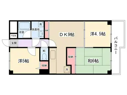 マスカットビル(3DK/4階)の間取り写真