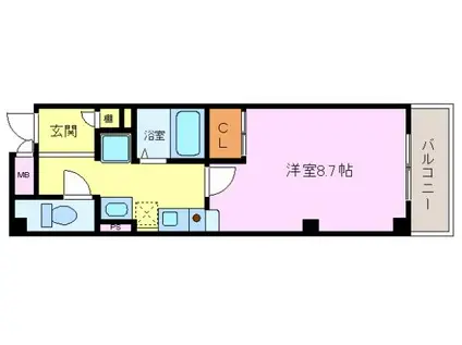 ヨーク北条(1K/4階)の間取り写真