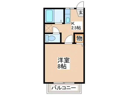 セフィラK(1K/2階)の間取り写真