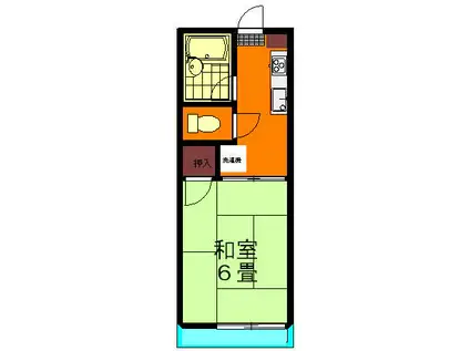 アーバン出水(1K/2階)の間取り写真