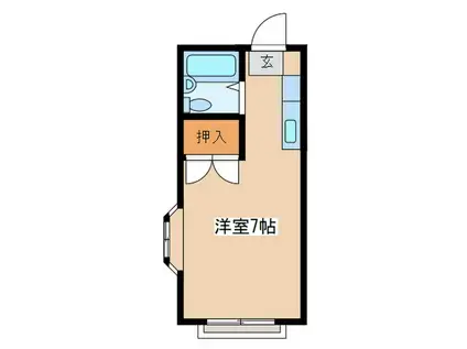 メゾン・ド・ジャン(ワンルーム/1階)の間取り写真