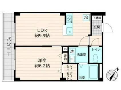 ラヴィデ香風園  ビューノH千束(1LDK/3階)の間取り写真