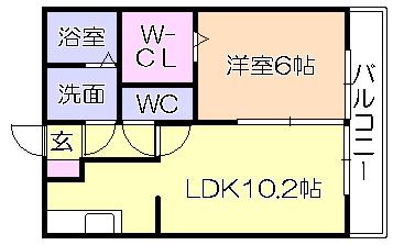ガーデンヒルズ荒木(1LDK/1階)の間取り写真