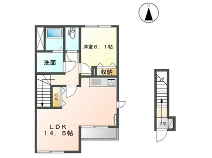 PETIT・FIELD(1LDK/2階)の間取り写真