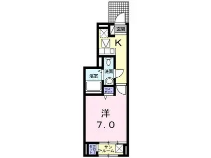 メゾン・ド・ソレイユ(1K/1階)の間取り写真