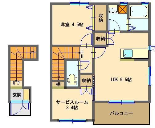 プルミエール(1SLDK/2階)の間取り写真