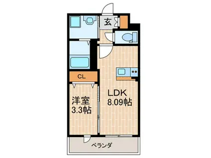 TAKARAZUKA FLAT(1LDK/3階)の間取り写真