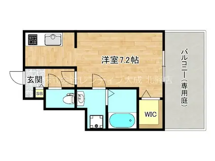 メゾンエーワン(1K/1階)の間取り写真