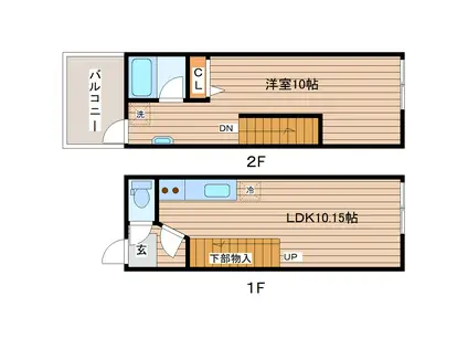 JHOUSE(1LDK/1階)の間取り写真