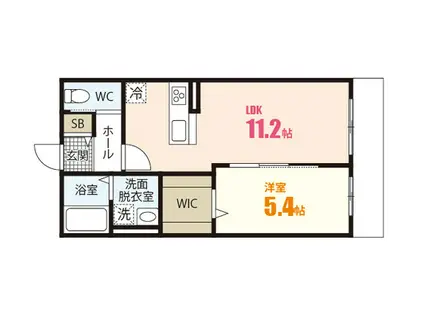 プライムリュクスフラット(1LDK/1階)の間取り写真