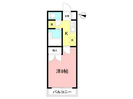 リフォックスハイム館町(1K/1階)の間取り写真