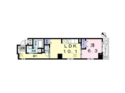 レイズ新横浜(1LDK/5階)の間取り写真