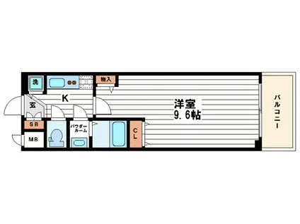 クリスタルグランツ心斎橋イースト(1K/8階)の間取り写真