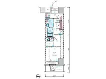 GENOVIA両国VIGREEN VEIL(1K/8階)の間取り写真