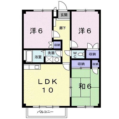 フルレゾン三好ヶ丘(3LDK/1階)の間取り写真