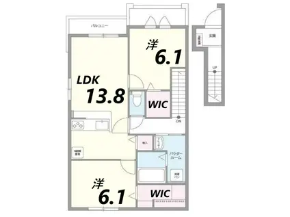 サンテ ドミール(2LDK/2階)の間取り写真