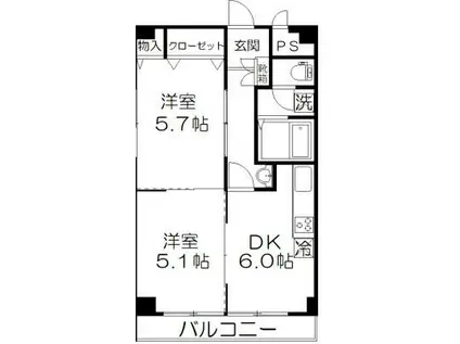 グラースビ高島平(2DK/4階)の間取り写真