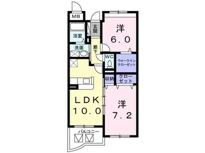 マンショングレイスエレガント(2LDK/2階)の間取り写真