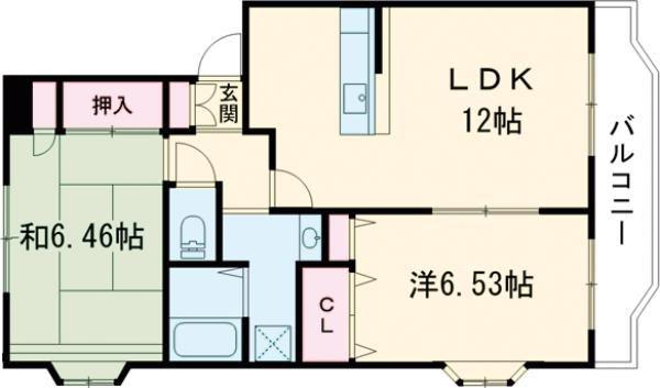 レジュウィールG(2LDK/1階)の間取り写真
