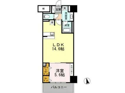 FITS GARDEN(1LDK/5階)の間取り写真